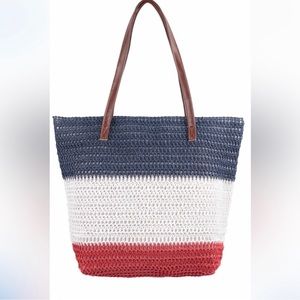 💼 Crochet Tote Color Block ~ Americana